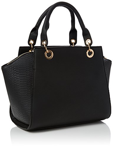 New Look Women's Snake Top-Handle Bag Black (Black)