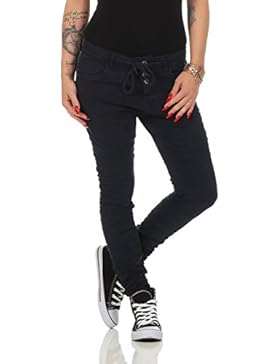 4334 LEXXURY Damen Jeans Röhrenjeans Hose Boyfriend Style Damenjeans Baggy Haremsstyle