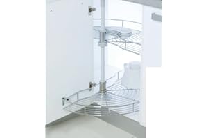 AZERODESIGN Cesto de Varilla Giratorio Cromado para cocinas 180º medidas-750mm diámetro Altura para modulo de 70mm (668) mm para módulos de 90cm Anchura de Puerta mínimo 45cm