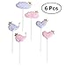 Produktbild BESTOYARD Glitter Kuchen Cupcake Toppers Picks gekrönt Wolken Wale Herzen Obst Essen Picks Dekoration Geburtstag Hochzeit Gastgeschenke Supplies 6PCS