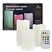 Produktbild ALED LIGHT® 3er Set flammenlose LED Kerzen Farbwechselkerzen batteriebetrieben mit Fernbedienung & Timer für innen und aussen