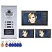 Produktbild Love Life 7"Family Video-Türsprechanlage Intercom System RFID IR-Cut HD 1000TVL Türklingel-Kamera mit 3 Monitor, Mobile APP-Fernüberwachung, Touch-Design