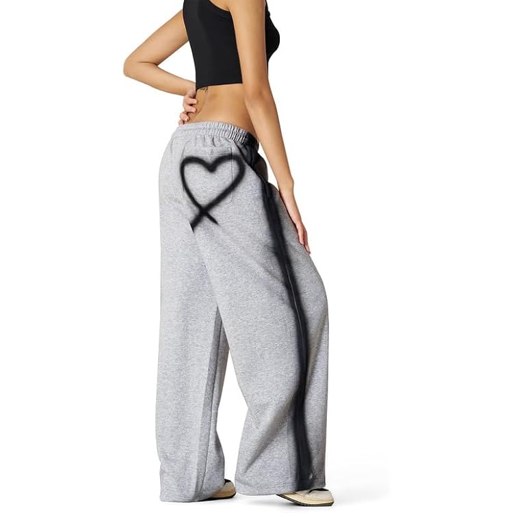 Produktbild von Jogginghose Damen Baggy Sporthose Damen Lang Trainingshose Damen Langgröße Sweathose Weites Bein Jogginghosen Weiß Grau Schwarz Mit Kordelzug Taschen Jogging Hosen Sweatpants Sport Hose
