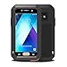Price comparison product image Fonrest Love Mei Case for Samsung Galaxy A5 2017, A520 Heavy Duty Hybrid Aluminum Metal Armor Shockproof Snowproof Dirtproof Cover Shell with Tempered Glass (Black)