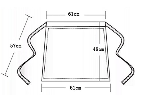 CAOLATOR Unisex Taille-Schürze Kochen kurze Schürze Kellner-Schürze mit Doppel-Seitentaschen Gaststätte-Bistro-Fertigkeit-Garten-halben Schürzen (Schwarz) - 2