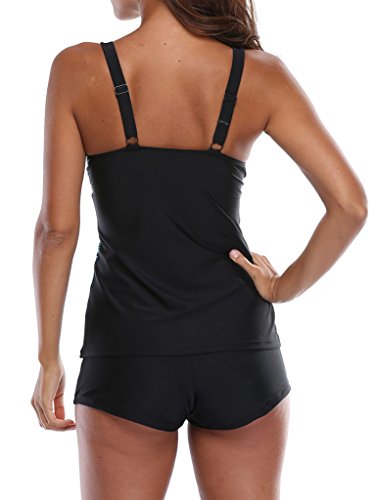 Attraco Damen Mehrfarbig Two Piece Bunten Streifen Tankini Mit Hotpants - 4