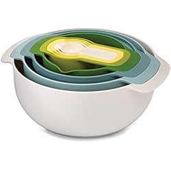 Joseph Joseph Nest 9 Plus - Ensemble Compact Emboitable de Saladiers, Bols, Passoires, Chinois et Doseurs - Multicolore