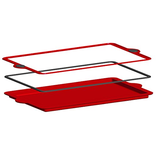 Levivo Silikon Blechkuchen/Pizzaboden-Backform / Silikon-Kuchenform 31.5 x 25.5 cm, Grau - 4