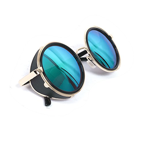 Classic Steampunk Inspirado en estilo vintage 50s redonda de oro y neg