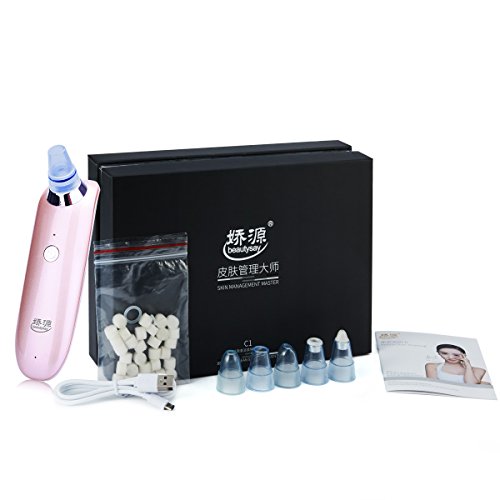 poren cleaner, Beautysay Chargeable 900mAh einstellbar 5 Düse Extraktionswerkzeug Hautpflege Vakuum Blackhead Remover(Rosen Gold) - 7