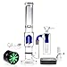 Price comparison product image REANICE (SKY C Bongs smoking bong hookah 14.5mm bong bowl Height 29cm Straight Glass Pipes Honeycomb Branch Bong Water Oil Rigs Pipe Big Bongs Glass With Accessories Blue