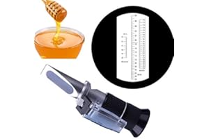 HUNTERBEE Honig-Ahornsirup-Brix-Refraktometer/58-90 Brix 10-33 Feuchtigkeitsmesser/selbstgebrautes Sucrose-Brauzucker-Aichose-Hydrometer/Imkerei-Versorgung ATC