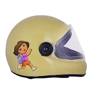 Sage Square Adjustable Dora Full Face Helmet for Kids Baby Safety and Comfort (3-12 Yrs) (Free, Khaki Glossy)