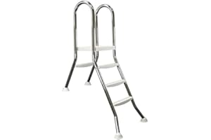 ‎ASTRALPOOL Original ASTRAL Edelstahl Leiter für teileingelassene Pools 0,90-1,00 m - 1x 1 Stufe + 1x 3 Stufen - hochwertiges V2A