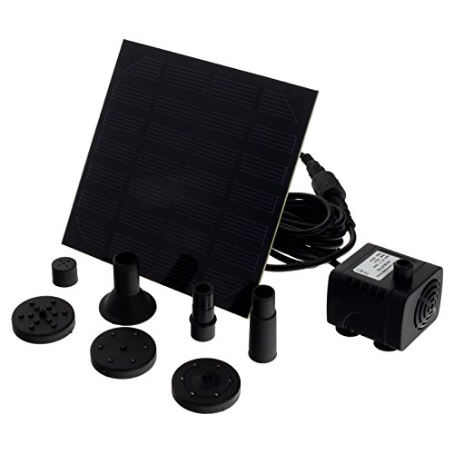 Smartfox Solar Wasserpumpe Solarpumpe Teichpumpe Bachlaufpumpe für Wasserspiel Springbrunnen Gartenbrunnen, max. Wasserhöhe: ca. 100 cm, 1,2 Watt Solarpanel