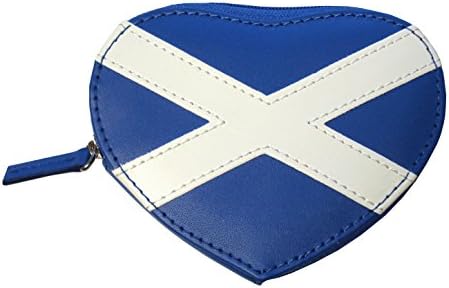 Scottish St. Andrews Saltire Flag Heart Shaped Zipped Coin Purse