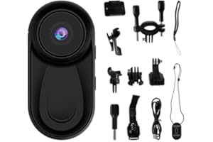 cimsfcor Mini-Daumen-Action-Kamera, 1080P HD, tragbare Vlogging-Körperkamera mit 130°/F2.0 Weitwinkel, tragbare Videokamera mit Audio für Vlog Reisen Sport