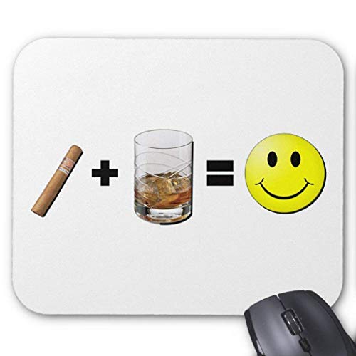 Preisvergleich Produktbild BAOQIN Mauspad,Cigar + Bourbon = Happiness Mouse Pad 18 * 22 cm