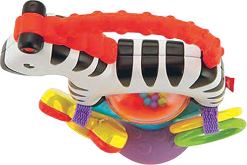 Fisher-Price Mon zèbre d'activités jouet d'éveil bébé sur ventouse, anneaux, papillon suspendu, textures et sons de hochets, dès 3 mois, FGJ11 – Image 3