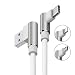 Produktbild Micro USB Ladekabel übertragen Starkes 90 Grad Stecker Kabel 1M für ZTE Tempo X / V870 / Voyage 4 / 4s / Warp 7 / ZFive 2 4G / L 4G / ZMax Champ / ZMax Grand 4G / Sonata 3 / Atrium / Maven 2 - Weiß