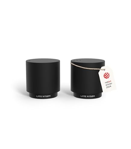 Set Sel Et Poivre Stelton AJ Par Arne Jacobsen – Acier Inoxydable, Design Cylindrique Intemporel – 6,5 Cm, Lave-vaisselle
