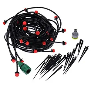 GlobalNiche 20M 4/7Mm Outdoor Irrigation System DIY Micro Drip Irrigation System Plant Automatic Self Watering Garden Hose Kits