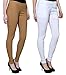 Kiba Retail Women New Stylish Party Wear Plain Jegging Combo With Cross Zipper Casual Wear Jegging (Color-Skin/White) RS.699.00