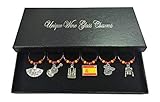 Set de 6 España Copa de Vino encantos con Bolsa de Regalo de Organza...