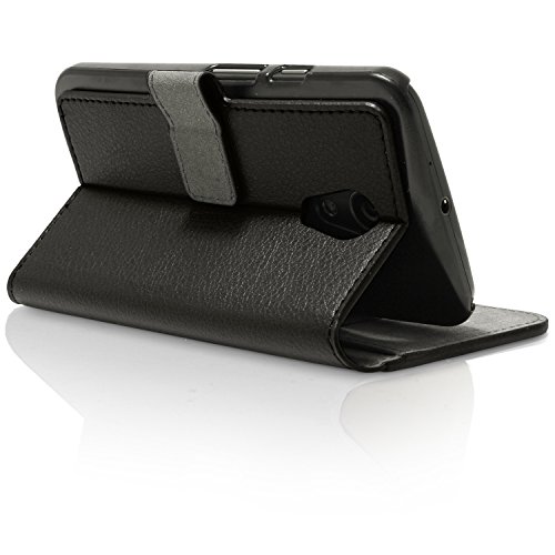igadgitz U3463 igadgitz Premium PU Cuero Funda Cartera Tapa Carcasa Para Motorola Moto G 2    Generaci  n 2014 XT1068  G2  Piel Flip Case Cover Con Ranura Para Tarjetas y Soporte y Cierre Magn  tico y Protector Pantalla - Negro