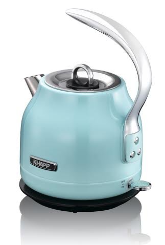 KHAPP Retro Premium Wasserkocher aus Edelstahl Kabellos 2025 Watt 1,2 Liter Teekessel (Light Blue) - 3