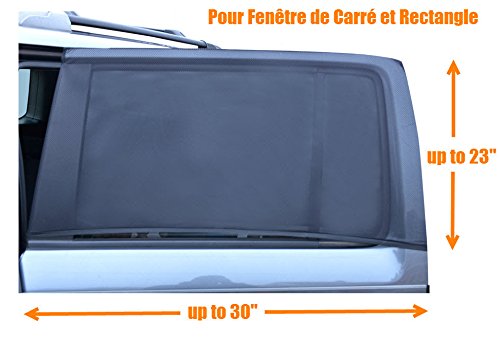 Luxus Auto Sonnenschutz Fenster Socken – Pack mit 2 großen universellen Socken für hintere Seitentüren in SUV-Größe. Dieser Sonnenschutz ist sowohl für quadratische als auch rechteckige Fenster geeignet. Ideale Sonnenblende für Babys. - 4