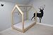 Produktbild Best For Kids Kinderbett Kinderhaus Jugendbett Natur Haus Holz Bett in 3 Größen mit oder ohne 10 cm Matratze (90x200 cm)