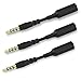 Price comparison product image Rancco® 3 PC 3.5mm Headset Audio Jack Extender, 3 Ring Male to Female Extension Cable Headphone Adapter for Charger Case, iPhone 6S, 6S Plus, Tablets, Works with Volume Controls and Credit Card Reader