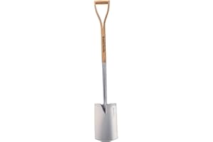 Kent & Stowe Stainless Steel Digging Spade, Traditionally-Styled Garden Spade with Extended Shank and Large Tred, All Year Round Garden Tools Made from Stainless Steel and Ash Wood