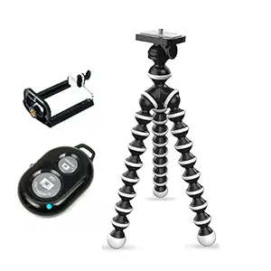 Almast Gorilla Tripod/Mini 25 cm (10 Inch) Tripod for Mobile Phone with Phone Mount & Remote | Flexible Gorilla Stand for DSLR and Action Cameras