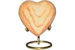 Bold & Divine Urne aus Eichenholz – Mini-Urne in Herzform mit Ständer und Premium-Box – kleine Andenken-Urne – Ehren Sie Ihre Liebsten mit Urne in Herzform – perfekt für Erwachsene und Kleinkinder