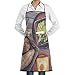 Produktbild QIAOJIE Breakfast Vegetable Bread Adjustable Bib Apron with Pockets - Commercial Restaurant and Home Kitchen Apron - Neck Strap- Extra Long Ties - Strong Black