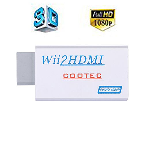 cootec Wii zu HDMI Konverter HD Ausgang Upscaling Video Audio Adapter Schwarz unterstützt alle Wii Anzeigemodi (NTSC 480i, 480p, PAL 576i)