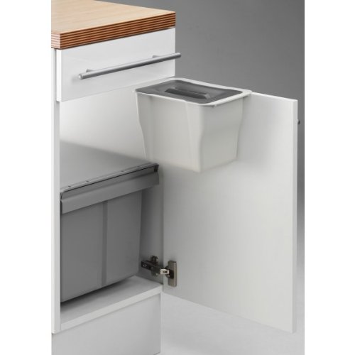Wesco Kitchen Box, hellgrau mit Deckel in grau-transparent, Multifunktions Abfallbehälter, Bio Mülleimer, Abfallsammler zum Hinstellen oder zum Anhängen, 5 Liter, - 4