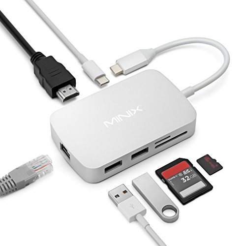 MINIX NEO C-X, USB-C Multiport Adapter mit HDMI – Silber [10/100Mbps Ethernet] (Kompatibel mit Apple MacBook and MacBook Pro). Direkt von MINIX® Technology Limited. - 5