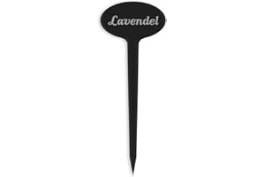 GRAVURZEILE Pflanzenschilder mit Gravur - Lavendel - Stilvolle Kräuterschilder aus schwarzem Acryl für den Garten - Kräuterstecker geeignet für Beet & Kräutergarten - Farbe: Lavendel