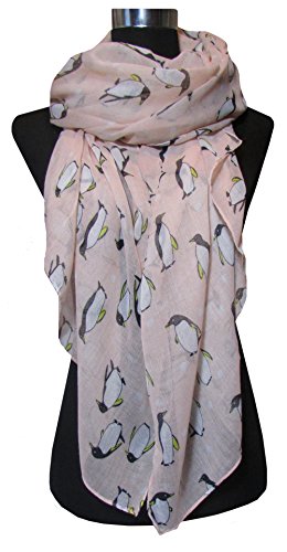 Cute Penguin Print Lightweight Scarf - Choice of Colours