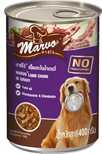 Marvo Wet Food Gravy for Dogs with Lamb Chunk (400g x Pack of 12) from House of Thai Union - Bellotta