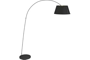 Lindby Lampada da terra 'Esti' (Moderno) colore Nero, in Tessuto ad es. Soggiorno & Sala da pranzo (1 luce, E27) lampada ad arco, lampada da pavimento