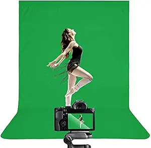 HIFFIN PRO 8 ft. X 12 ft. Long Life Time Reusable Green Screen Chromakey Photo Video Photography Studio Fabric Backdrop, Background, Pure Green Muslin, Photography Studio