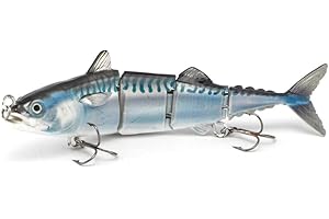 TeTupGa Tuna Pike Fishing Lure Sea Fishing Lures for Bass Perch Trout Mackerel, Multi Jointed Swimbaits with Treble Hooks Bionic Swimming Sinking Lures,For Freshwater Saltwater Fishing
