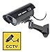 Produktbild DealMux Gun Dummy Fake Surveillance Security CCTV Dome Camera Indoor Outdoor with one LED Light + Warning Security Alert Sticker AA Battery Powered Black