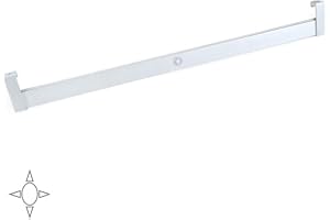 EMUCA - Iluminación para Armario o vestidor, Barra de Armario con luz LED 3,3W-12V DC y Detector de Movimiento, Aluminio anodizado Mate, L 558-708mm