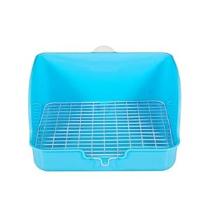 AUOKER Caja de Arena para Conejos, Jaula fijable, sartén para Arena de Conejo, orina/Inodoro de Conejo Cuadrado