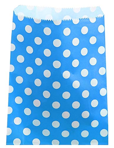 Preisvergleich Produktbild 24 Papiertüten türkis mit weißen Punkten